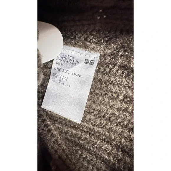 Anya Hindmarch Signature Logo Eyes Uniqlo Heattech Knitted Pom Beanie Green NWT - Picture 5 of 5